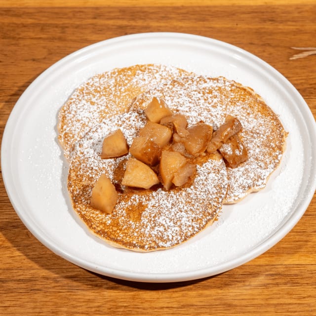 Buttermilk Pancakes with an Apple Pear Topping.