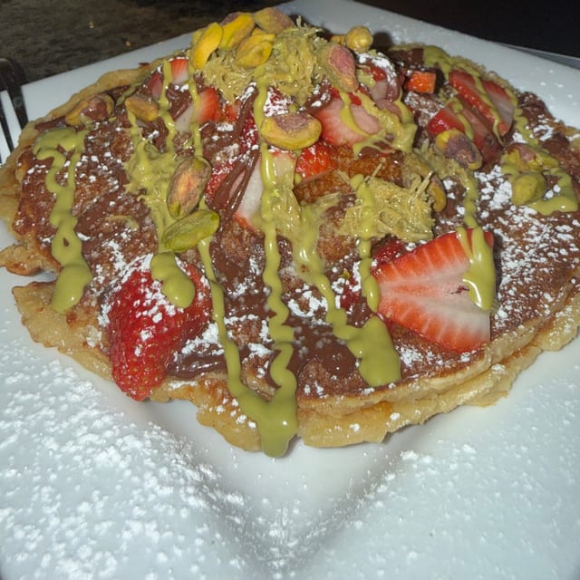 Dubai Chocolate Stuffed Pancake.
